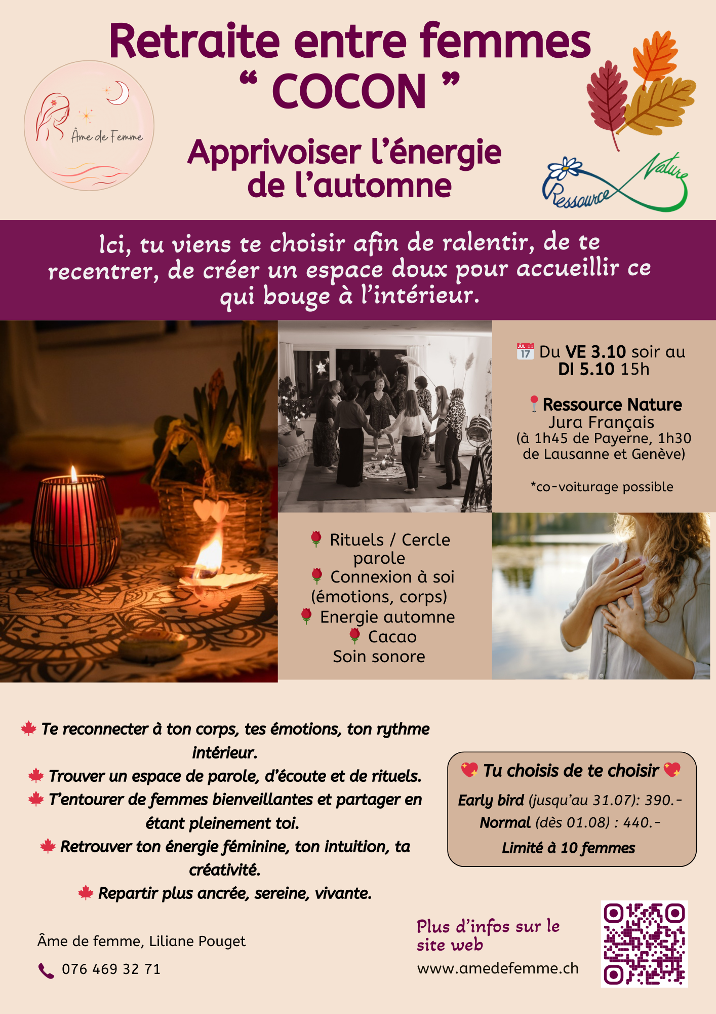 Retraite octobre (1) Retraite entre femmes<br />
sororité<br />
développement personnel